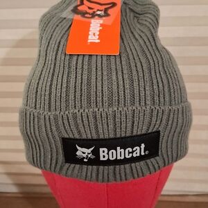 Gray Knit Bobcat Beanie Hat OSFM